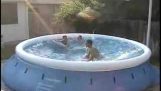 Experiment with wave interference in a pool