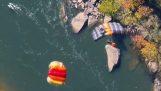Accident in group base jumping from a bridge