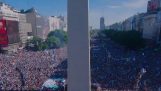 Le strade di Buenos Aires dopo aver vinto la Coppa del Mondo