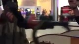 Men disguised as ISIS soldiers in a mall in Iran