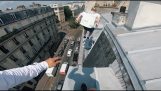 Parkour on the rooftops of Paris