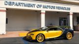 A 17-year-old boy is taking his driver’s license in a Bugatti Chiron