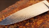 Forge a Damascus blade with a feather pattern