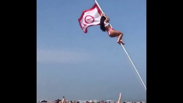 Drunk Girl Climbs Flag Pole Videoman