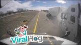Truck driver avoids accident
