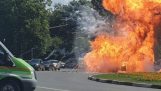 Het filmen van een auto in brand
