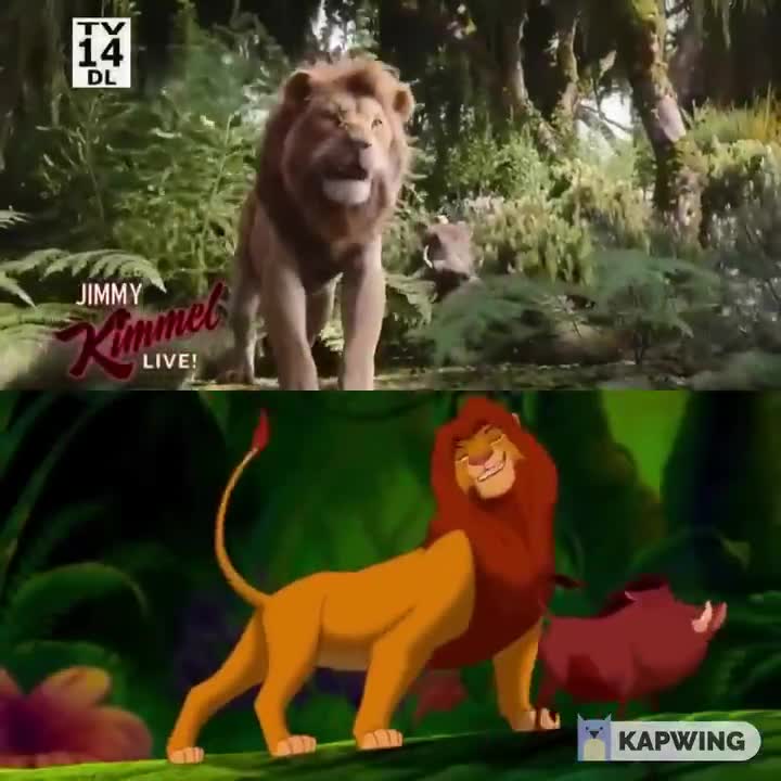 Comparison between the two animated versions of The Lion King (1994-2019) |  VideoMan