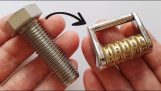 Converting a simple hexagonal head screw into a combination padlock