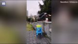 Kung Fu Fighter hoppar på vatten i Gravity Defying Stunt