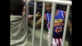 High five in slow-motion by a Harlem Globetrotter