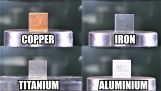 Knusing av forskjellige metaller med en hydraulisk presse