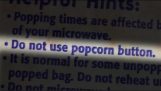 Nepoužívajte tlačidlo Popcorn