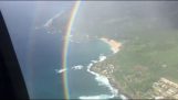 Full rainbow filmed from a helicopter