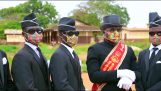 Kistedansere reklamerer for masker