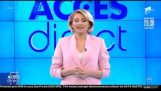 TV host is attacked by a naked woman with a brick (Romania)