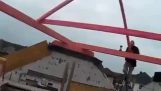 Builder falls from ladder