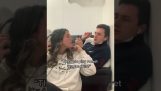 Girl pretends to play Xbox with another guy