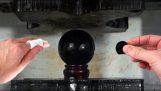Sphère d'obsidienne vs presse hydraulique