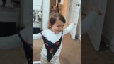 Little girls always try on mom’s clothes