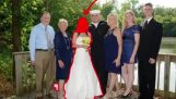 Remove the bride from a wedding photo