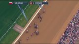 Spektakulär seger under en hästkapplöpning