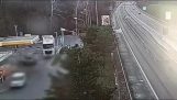 スロバキアで起きた衝撃的な自動車事故