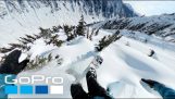 Impressionante discesa di 1200 metri di dislivello su snowboard