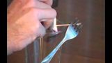 The trick with the forks and the toothpick