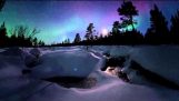라플란드 핀란드의 북극 광