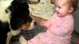 बच्चे को कुत्ता दूध पिलाने