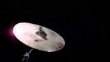 A cymbal in slow motion