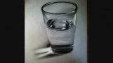 Dipinto un bicchiere con acqua