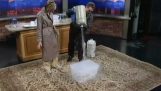 Liquid nitrogen and hot water