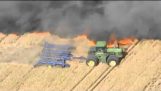 Farmers prevent the spread of fire in their fields