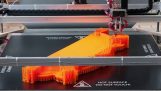 3D printer prints a furniture