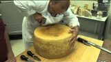 Opening parmesan cheese wheels