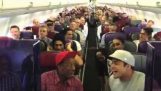 The Lion King's troupe sings the ' Circle of Life’ on the plane