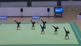 Rhythmic gymnastics in perfect sync