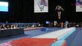 Amazing athlete in floor exercises