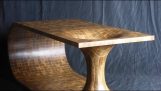 Wooden “wormhole” coffee table