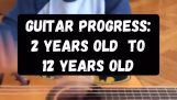 Guitar progress: 2 years old to 12 years old