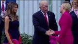Polacco per primo lady lascia Trump impiccagione – Donald Trump in difficoltà la stretta di mano… ancora una volta