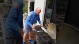 A python in a barbecue