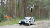 Finske rally filmet med droner