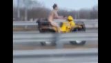 Naked Guy runs from Cops on ATV