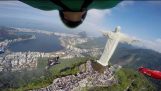 Wingsuit Pilot Flies Past Christ The Redeemer