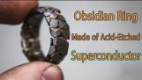 製作的酸蝕的超導環與黑曜石刻面