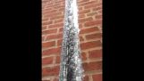 ice on frozen pipe melting from the inside out