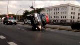 Brazilian ROTA convoy car rolls over