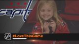 Young girl overjoyed after receiving puck from Brett Connolly